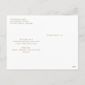 ハッピーホリデーズシンプルタイポグラフィモダン金ゴールド シーズンポストカード (裏面)