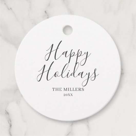 ハッピーホリデーズシンプルミニマル フェイバータグ (正面)