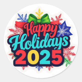 ハッピーホリデーズシール2025 ラウンドシール