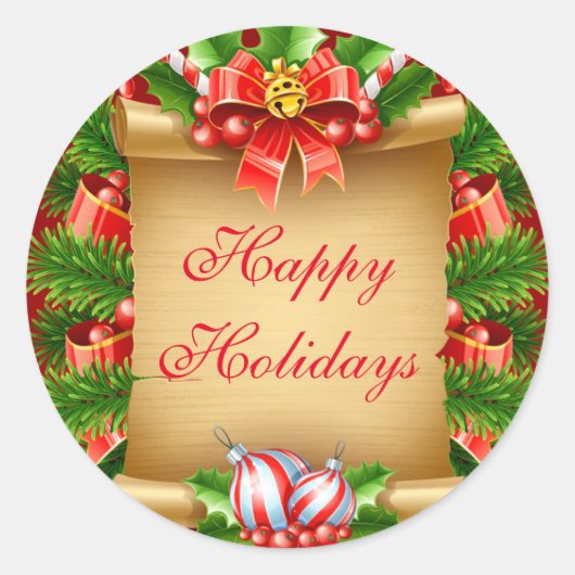 ハッピーホリデーズシール ラウンドシール (正面)