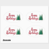 ハッピーホリデーズシール 楕円形シール (シート)