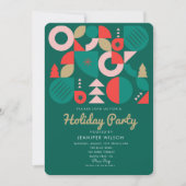 ハッピーホリデーズジオメトリックお洒落ホリデーパーティー 招待状 (正面)