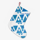 ハッピーホリデーズジオメトリックデザイン スモールクリスマスストッキング (正面 (吊り時))