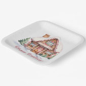 ハッピーホリデーズジンジャーブレッドハウス ペーパープレート (傾斜あり)