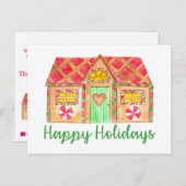 ハッピーホリデーズジンジャーブレッドハウス ポストカード (正面/裏面)
