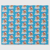 ハッピーホリデーズジンジャーブレッドマンインミルク ラッピングペーパー (フラット)