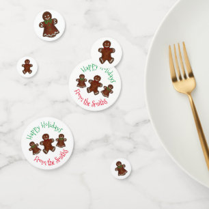 ハッピーホリデーズジンジャーブレッドマンクリスマスクッキー コンフェッティ