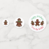 ハッピーホリデーズジンジャーブレッドマンクリスマスクッキー コンフェッティ (正面)