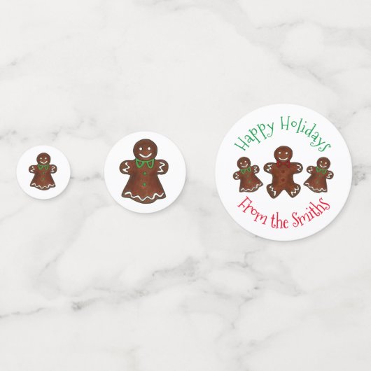 ハッピーホリデーズジンジャーブレッドマンクリスマスクッキー コンフェッティ (正面)