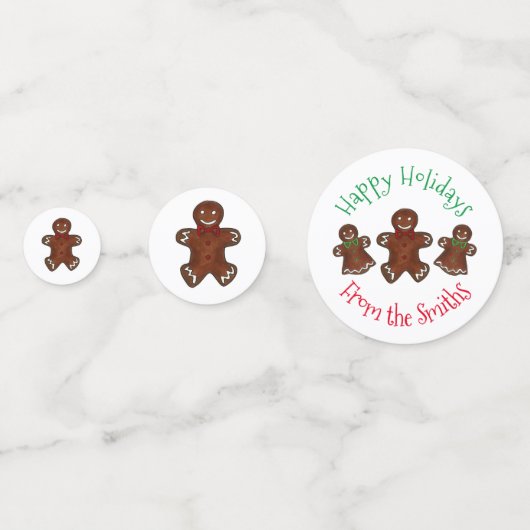 ハッピーホリデーズジンジャーブレッドマンクリスマスクッキー コンフェッティ (裏面)