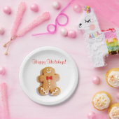 ハッピーホリデーズジンジャーブレッドマンクリスマスレッド ペーパープレート (パーティー)