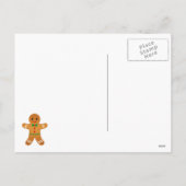 ハッピーホリデーズジンジャーブレッドマンセージグリーンハガキ シーズンポストカード (裏面)