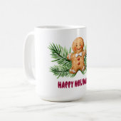 ハッピーホリデーズジンジャーブレッドマン&パインブランチ コーヒーマグカップ (正面左)