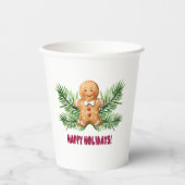 ハッピーホリデーズジンジャーブレッドマン&パインブランチ 紙コップ (正面)