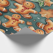 ハッピーホリデーズジンジャーブレッドCookie ラッピングペーパー (角)