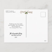 ハッピーホリデーズジンルベルズ金ゴールドホワイト シーズンポストカード (裏面)