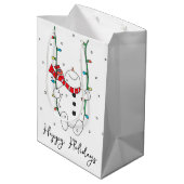 ハッピーホリデーズスイング雪だるま ミディアムペーパーバッグ (裏面アングル)