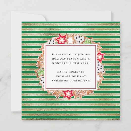 ハッピーホリデーズスイートトリートビジネスホリデーカード シーズンカード (裏面)