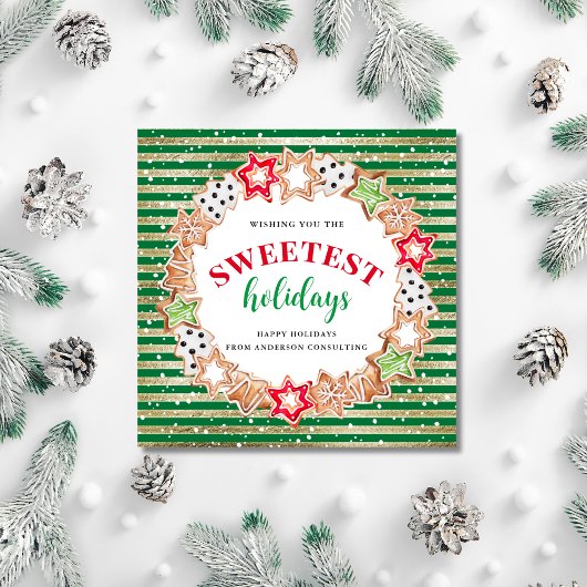 ハッピーホリデーズスイートトリートビジネスホリデーカード シーズンカード