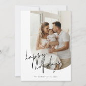 ハッピーホリデーズスクリプトカリグラフィーアーチ写真 シーズンカード (正面)