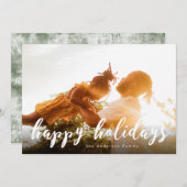 ハッピーホリデーズスクリプトクリスマスフォトカード シーズンカード (正面/裏面)