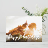 ハッピーホリデーズスクリプトクリスマスフォトカード シーズンカード (スタンド正面)