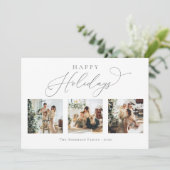 ハッピーホリデーズスクリプトグレー数々の2フォトコラージュ シーズンカード (スタンド正面)