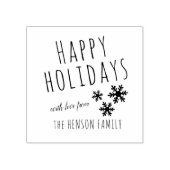 ハッピーホリデーズスクリプトスノーフレーククリスマス ラバースタンプ (インプリント)
