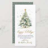 ハッピーホリデーズスクリプトノンフォトクリスマスツリー シーズンカード (正面/裏面)