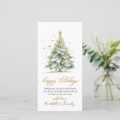 ハッピーホリデーズスクリプトノンフォトクリスマスツリー シーズンカード (スタンド正面)