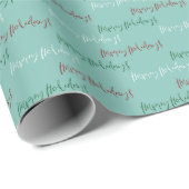 ハッピーホリデーズスクリプトハンドレタモダンーシンプル ラッピングペーパー (ロールコーナー)