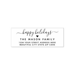 ハッピーホリデーズスクリプトハート差出人住所 セルフインキングスタンプ