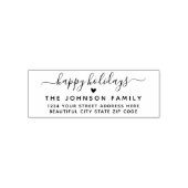 ハッピーホリデーズスクリプトハート差出人住所 セルフインキングスタンプ (デザイン)