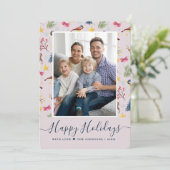 ハッピーホリデーズスクリプトパターンフォト シーズンカード (スタンド正面)