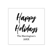 ハッピーホリデーズスクリプトパーソナライズされたクリスマス ラバースタンプ (インプリント)