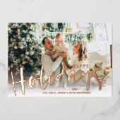 ハッピーホリデーズスクリプトフォトバラ金ゴールド 箔シーズンカード (正面)
