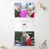 ハッピーホリデーズスクリプトフローラ対角2枚 三つ折りクリスマスカード (内部)