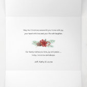 ハッピーホリデーズスクリプトフローラ対角2枚 三つ折りクリスマスカード (内部中)