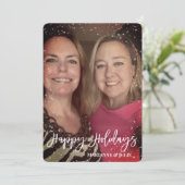 ハッピーホリデーズスクリプト写真テンプレートスノーフレーム シーズンカード (スタンド正面)