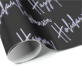 ハッピーホリデーズスクリプト名ブルーネイビーブラック ラッピングペーパー (ロールコーナー)