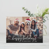 ハッピーホリデーズスクリプト2フォトクリスマス シーズンカード (スタンド正面)