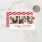 ハッピーホリデーズスクリプト – トリプルフォトカード ノートカード (正面/裏面インサイチュ)