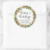 ハッピーホリデーズスクリプト |休日の差出人住所 ラウンドシール (バッグ)