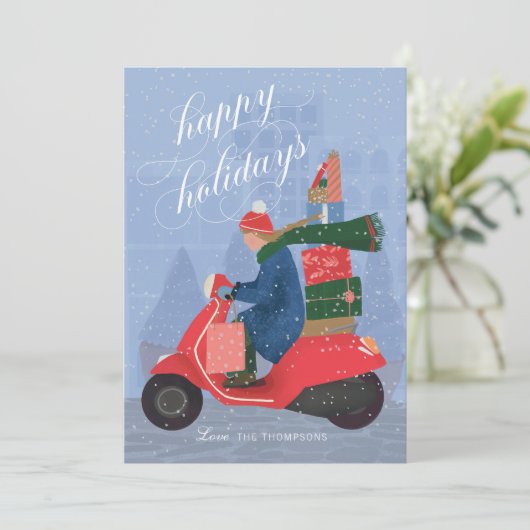 ハッピーホリデーズスクーター非フォトホリデーカード シーズンカード (スタンド正面)