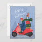 ハッピーホリデーズスクーター非フォトホリデーポストカード シーズンポストカード (正面/裏面)