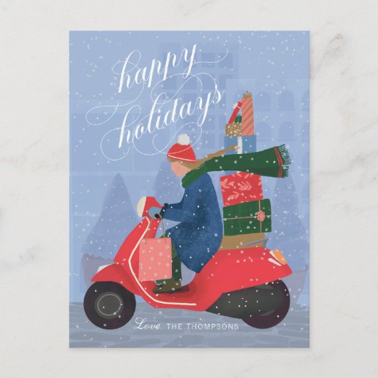 ハッピーホリデーズスクーター非フォトホリデーポストカード シーズンポストカード (正面)
