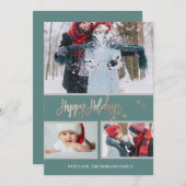 ハッピーホリデーズスターズメリークリスマスフォトコラージュ 案内状 (正面/裏面)