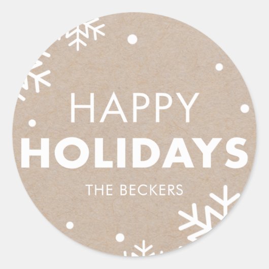 ハッピーホリデーズステッカークラフト ラウンドシール (正面)