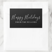 ハッピーホリデーズステッカーパーソナライズされたスクリプト 長方形シール (バッグ)