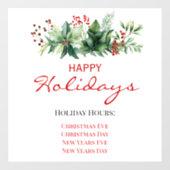 ハッピーホリデーズストア時間 ウィンドウサイン (シート)